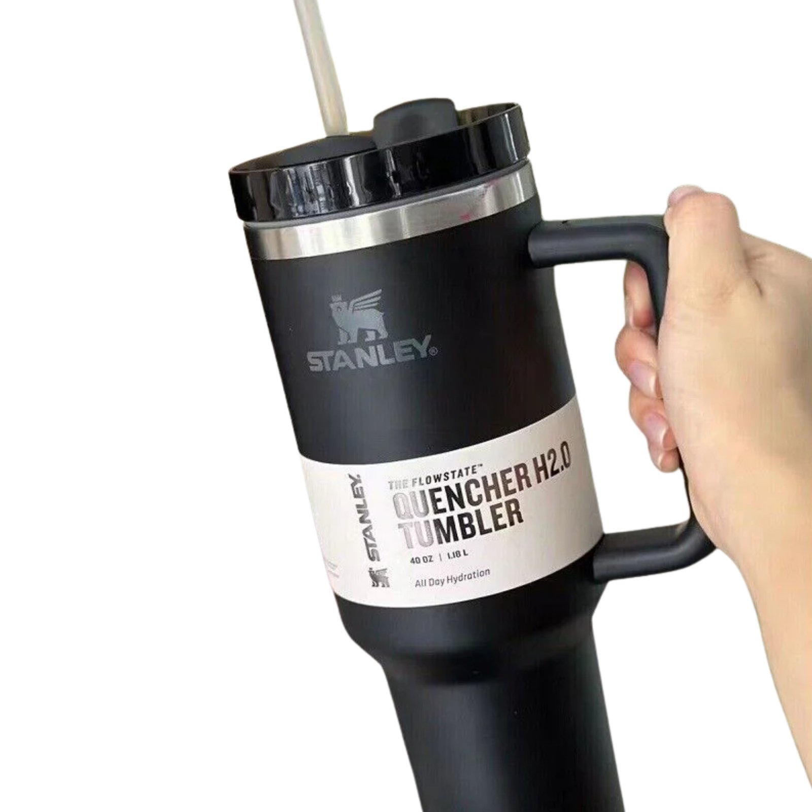 Black Stanley 40 Oz Stainless Steel Tumbler | Leak-Proof Vacuum Insulated Travel Mug | Hot & Cold
