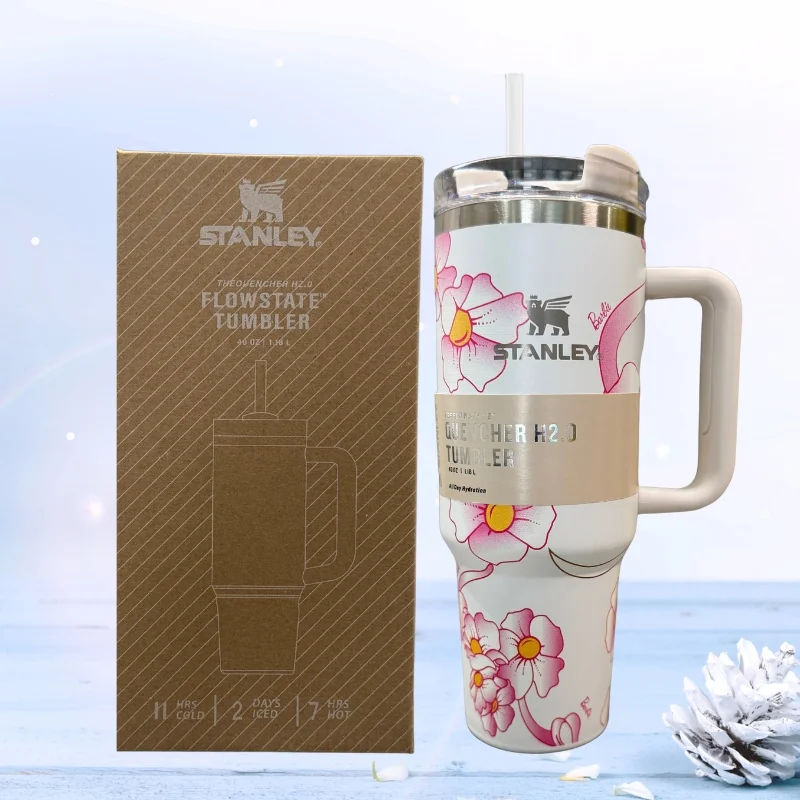 White Barbie Stanlay Tumbler | H2.0 Tumbler 1.18L Limited Edition Double Wall Vacuum Insulated
