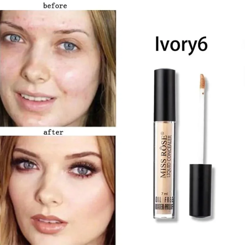 MISS ROSE Liquid Concealer | Ivory 6 | Waterproof High-Coverage Formula (5ml)