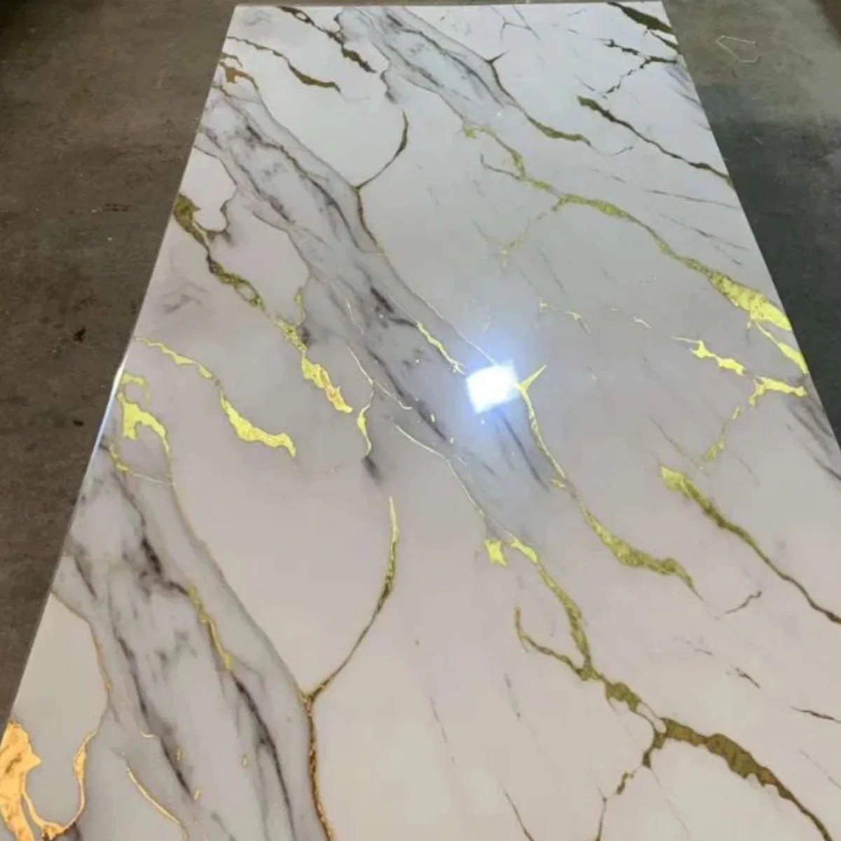 White, Grey & Gold | Marble Sheet Sticker 60x200cm | Waterproof Self-Adhesive PVC Wallpaper for Furniture Walls
