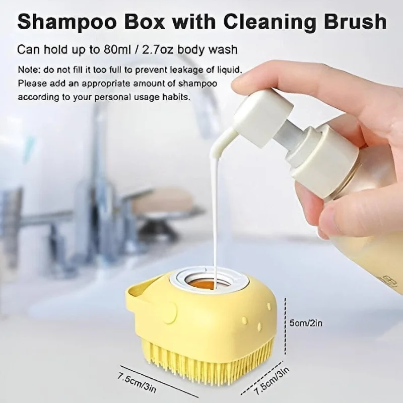 Soft Silicone Bath Brush with Hooks | Baby & Adult Body Scrubber | Random Color | With Box