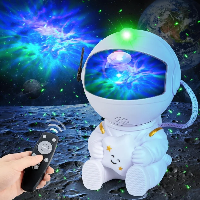 Mini Astronaut Galaxy Projector | Star & Nebula Night Light with Remote Control | Astronaut Galaxy Lamp