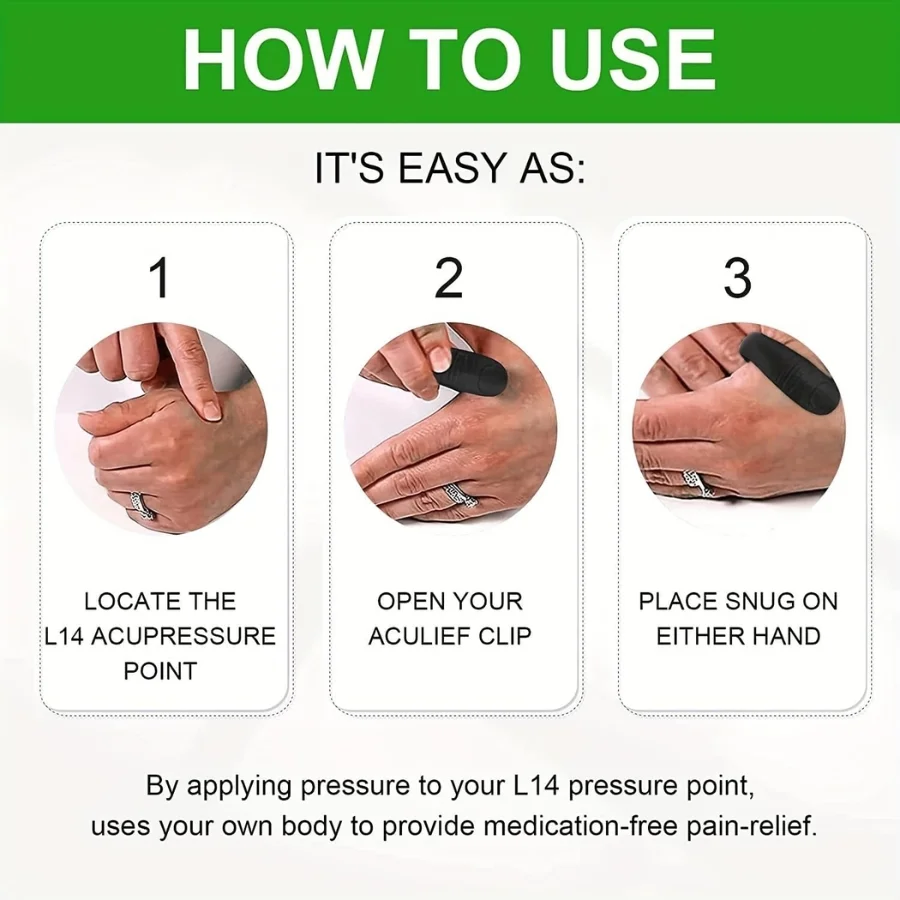 Sugar Control LI4 Acupressure Hand Clip | Stress & Migraine Relief | Random Color