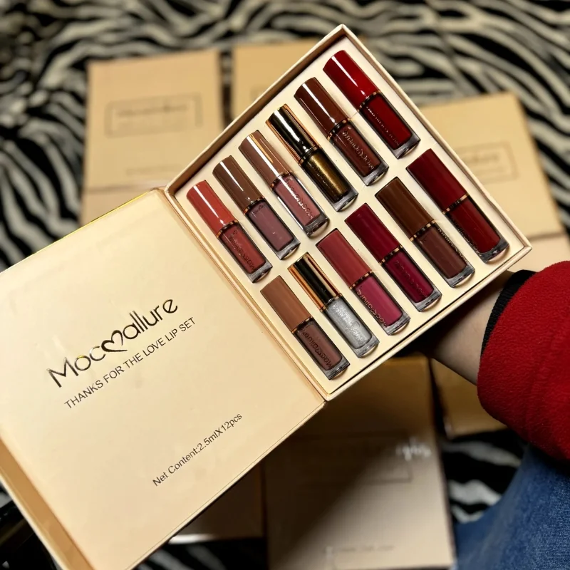 12 Pcs Mocallure Matte Liquid Lipstick Set | High-Pigment, Waterproof & Long-Lasting