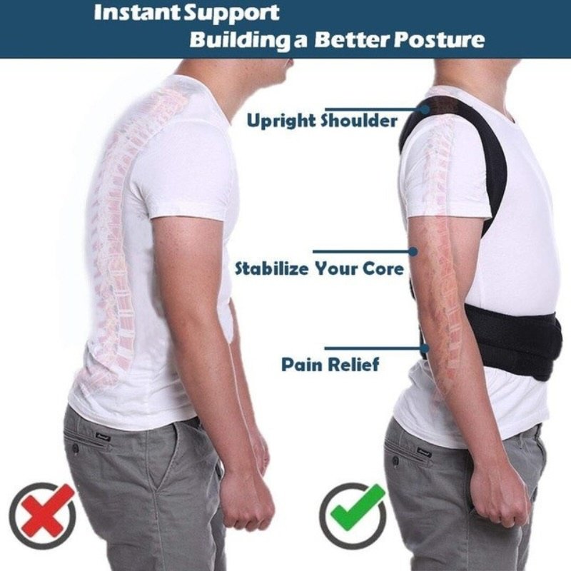 Back Pain Relief Posture Corrector Belt | Adjustable Support for Spine, Shoulder & Lumbar Alignment | Medium