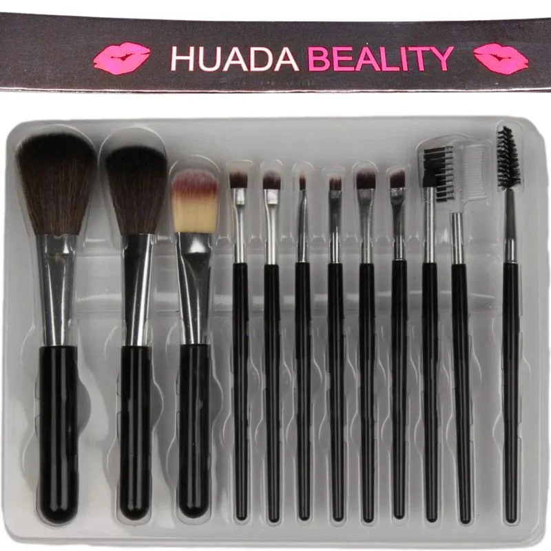 Makeup Brush Set 12-Piece Professional Makeup Tool Kit | Soft, High-Quality Synthetic Bristles | Huada | Fit Me | Pabibrow