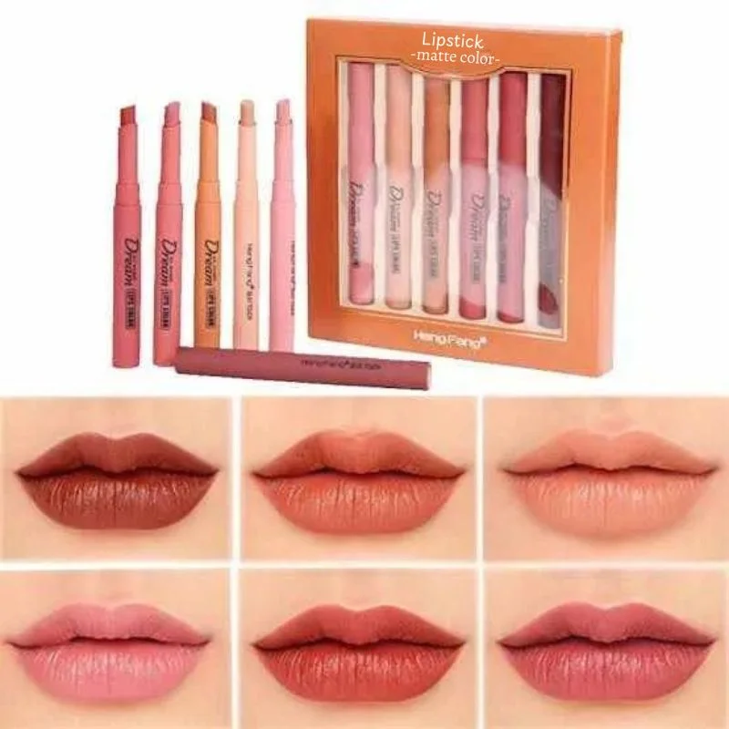 Hengfang Matte Dream Lipstick Set 6-Piece Long-Lasting Nude Shades | Waterproof, Smooth Finish