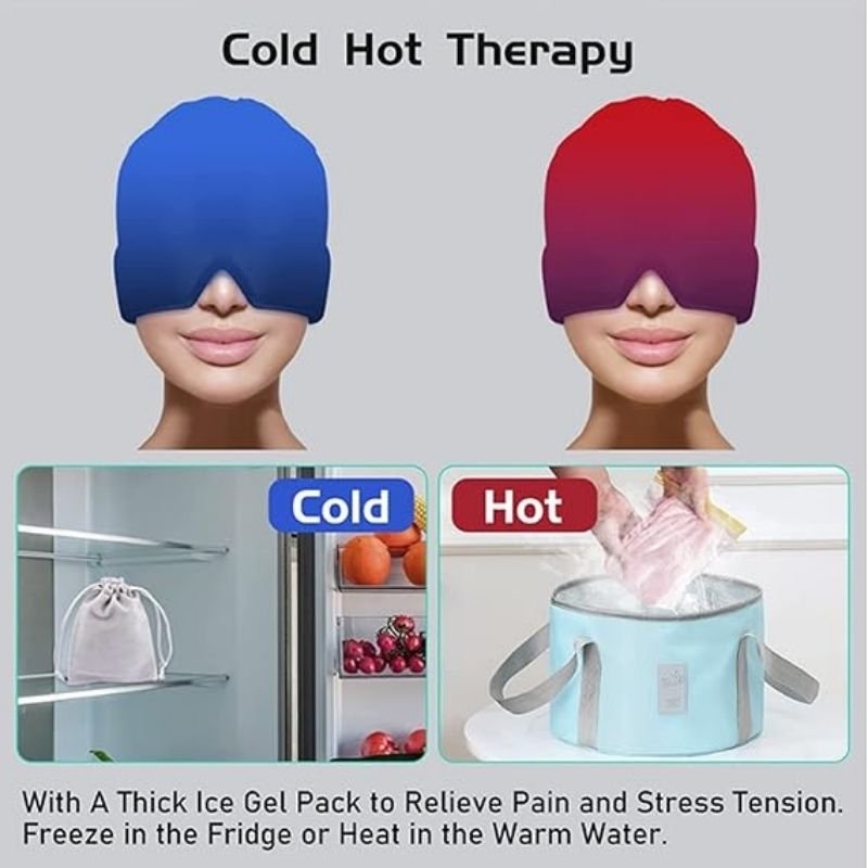 Headache Relief Gel Cap Hot Cold Therapy | Migraine, Tension & Puffy Eyes Relief