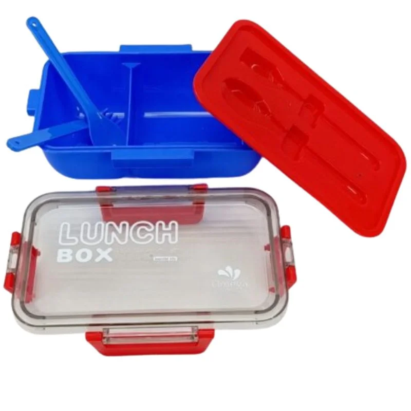 Kendy Lunch Box with Spoon & Fork  | 2-Compartment Portable Tiffin Box for School & Office