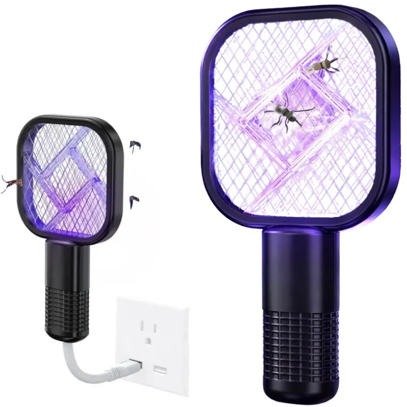 Portable Mini Mosquito Swatter   | USB Rechargeable Electric Bug Zapper with LED Night Light | Random color