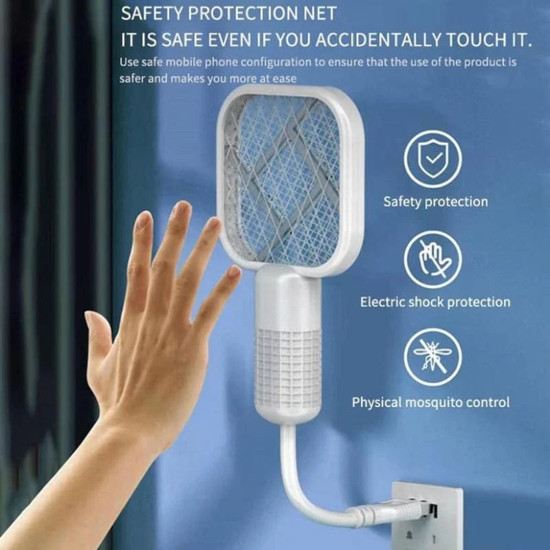 Portable Mini Mosquito Swatter   | USB Rechargeable Electric Bug Zapper with LED Night Light | Random color