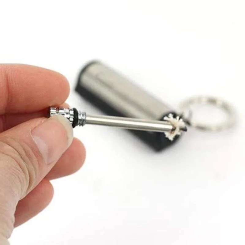 Permanent Match Striker Flint Stone Lighter with Keychain | Waterproof Survival Matchstick for Smoking & Outdoor Use