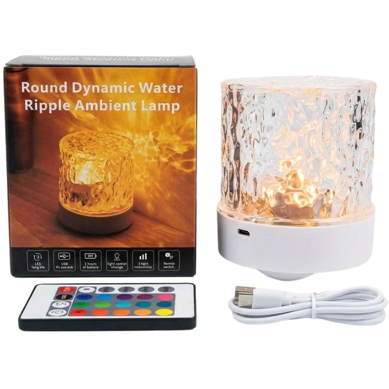 16 Colors Northern Lights Water Ripple Lamp | RGB Ocean Wave Projector Light  with Remote Control | Rechargeable Ceiling & Room Atmosphere Lamp