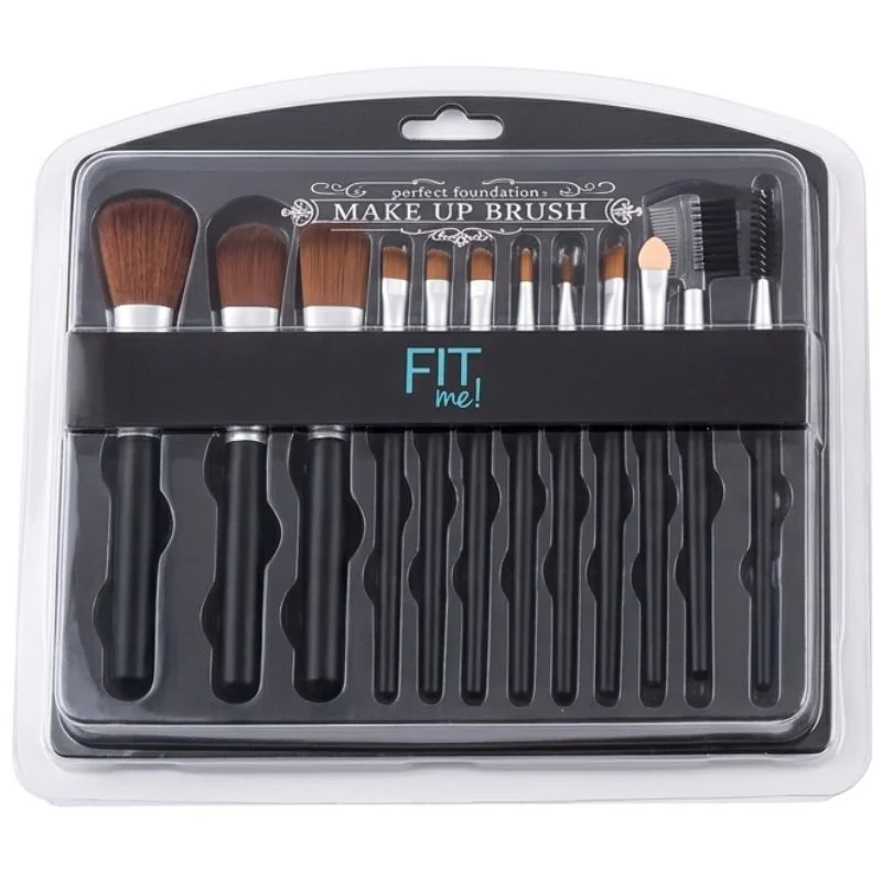Makeup Brush Set 12-Piece Professional Makeup Tool Kit | Soft, High-Quality Synthetic Bristles | Huada | Fit Me | Pabibrow