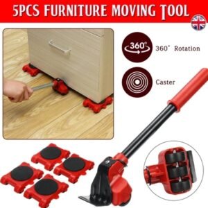 5-in-1 Heavy Furniture Mover Tool Set with Lifter & 360° Rollers
