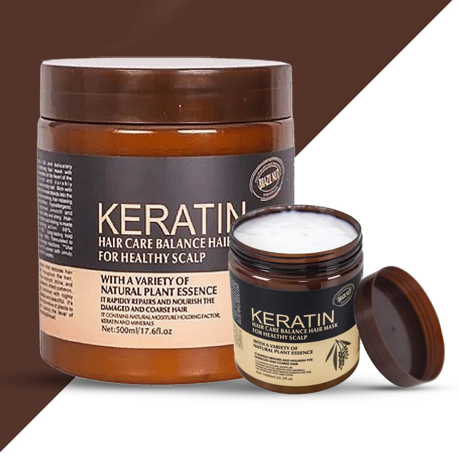 Brazil Nut Keratin Hair Mask 500ml | Nourishing, Strengthening & Smoothing Hair Treatment