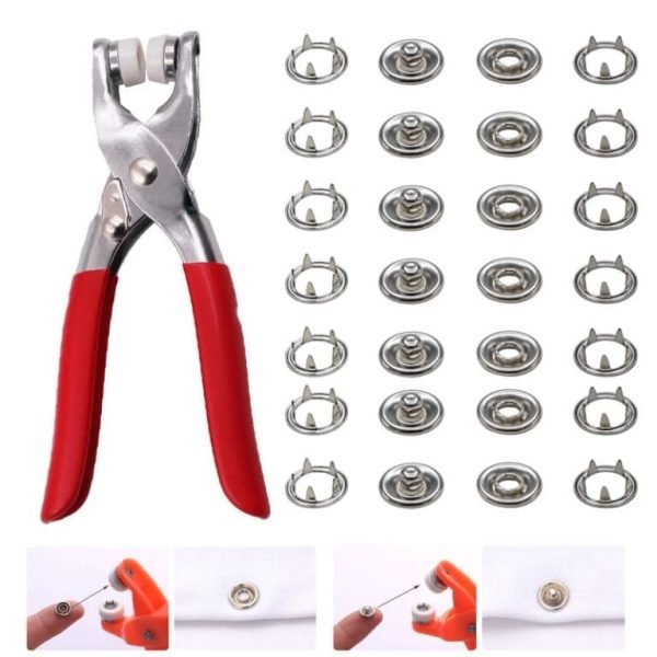 Metal Hand Press Tich Button Fixer Machine with 25 Snap Buttons | Durable & Easy-to-Use DIY Tool