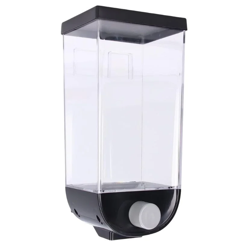 Wall Mounted Cereal Dispenser | 1.5L Transparent Grain Storage Container | One-Touch Cereal & Rice Dispenser | Space Saving Kitchen Organizer