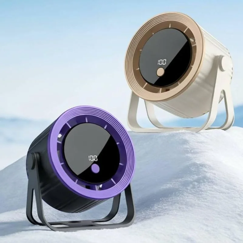 Desktop Circular Rechargeable Fan with 360? Adjustable Airflow | Model QL-02 | Quiet Personal Cooling Fan for Home, Office & Bedroom | Random Color