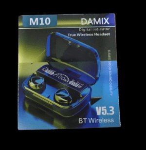 M10 Damix V 5.3 Bluetooth Wireless Earbuds with LED Display, Touch Control, and Long Battery Life