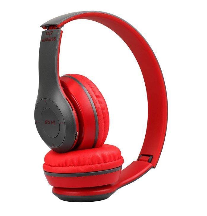 P47 Wireless Headphones | Bluetooth Foldable Headset | Stereo Sound | FM Radio & TF Card Support | Built-in Microphone