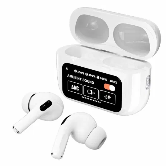 A9 Pro ANC Bluetooth 5.4 Wireless Earbuds with Smart Screen and Active Noise Cancellation