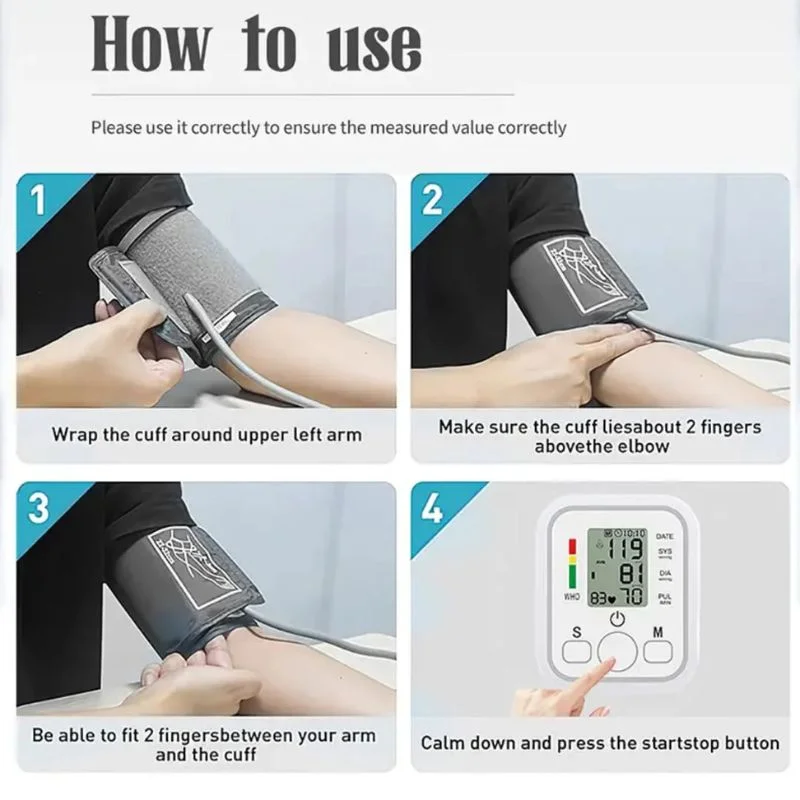 Digital Blood Pressure Monitor | Upper Arm Automatic BP Machine with Large LCD Display, Memory Storage & Voice Function for Home Monitoring