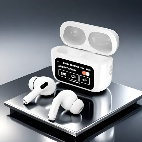 A9 Pro ANC Bluetooth 5.4 Wireless Earbuds with Smart Screen and Active Noise Cancellation